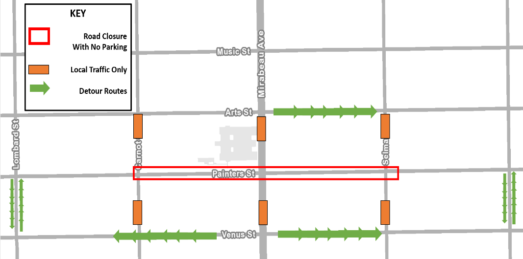 Extended Temporary Road Closure of the 4700-4900 Blocks of Painters Street