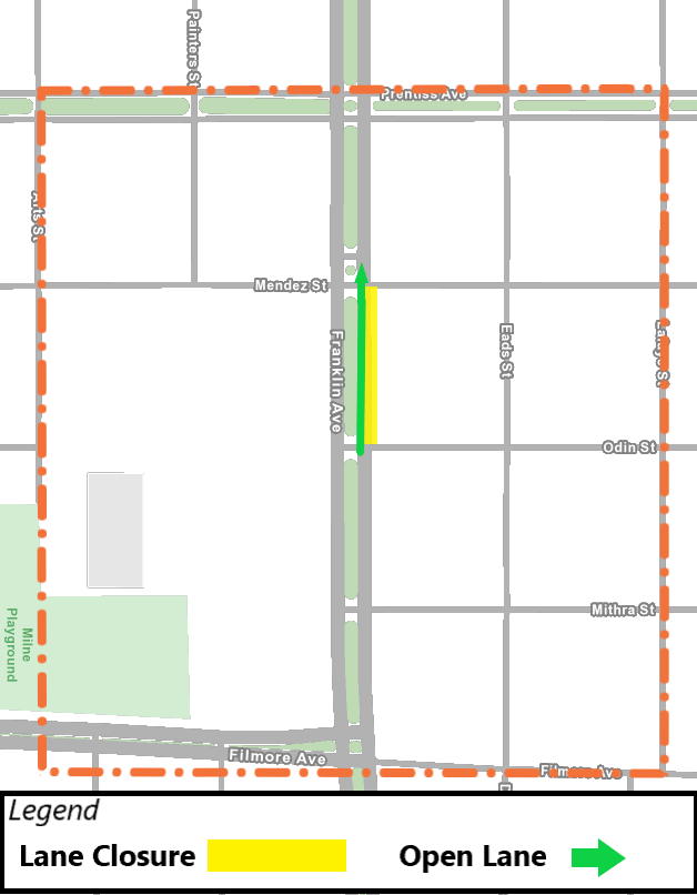 Temporary Closure of Northbound Travel Lane of 5500 Elysian Fields Avenue