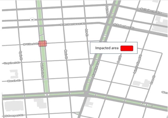 Traffic Advisory: Intermittent Lane Closures on St. Roch Avenue at North Villere Street