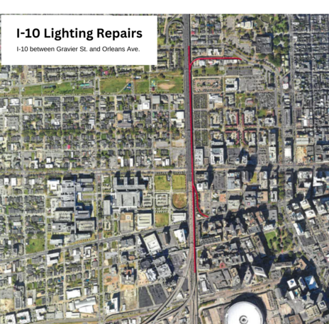 TRAFFIC ADVISORY: Lane Closures on Eastbound I-10 for Streetlight Repairs