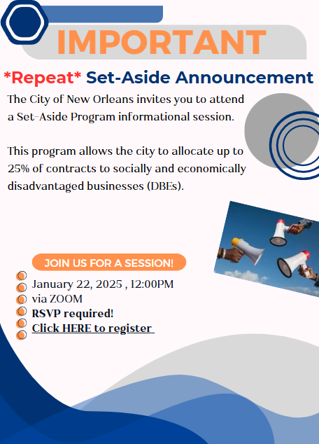 Set Aside Programs **REPEAT** Set-Aside Informational Session