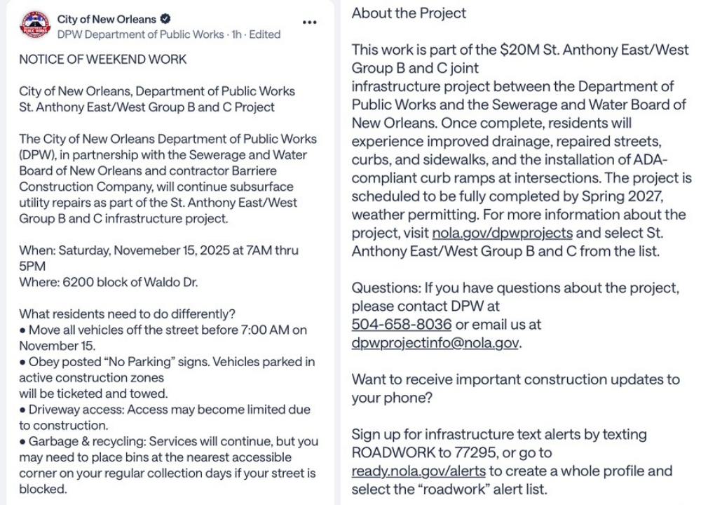 DPW notice 11.14
