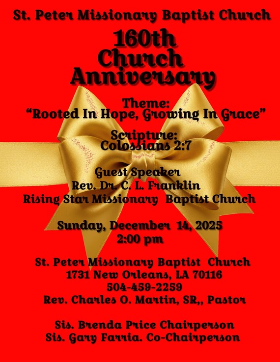 St. Peter Missionary Baptist Church 160th Anniversary