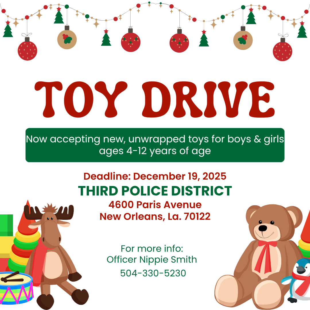 3rd District NOPD Toy Donation Flyer