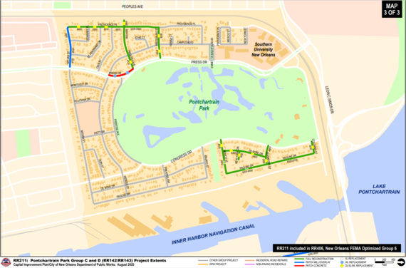 RR221 Pontchartrain Park Group C & D Map