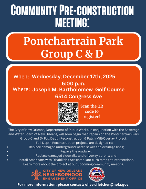 RR211 Pontchartrain Park Group C & D Pre Construction Meeting