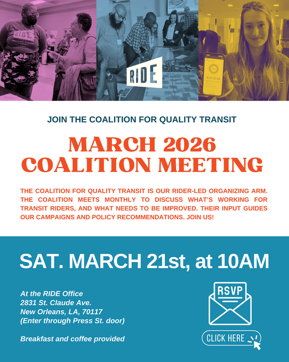 The Coalition for Quality Transit Next Meeting March 21st