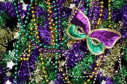 An image of multi-colored Mardi Gras beads