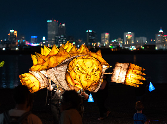 Light up turtle sculpture at Luna Fete West