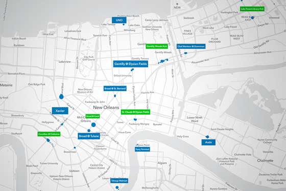 Transfer hub map