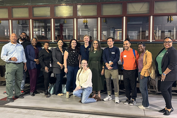 Streetcar barn tour, group photo