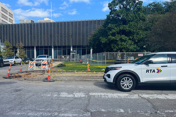 Exterior of interim transit hub