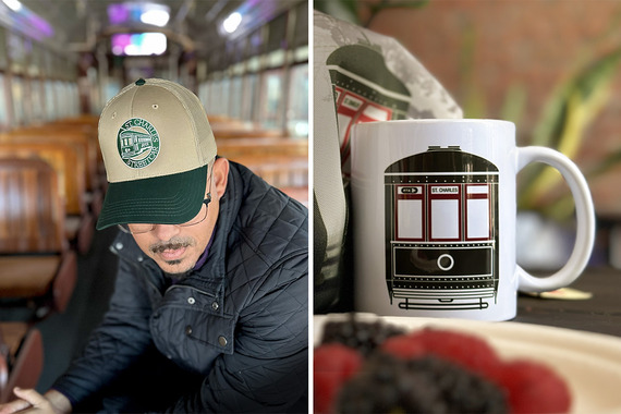 Photos of streetcar trucker hat and mug