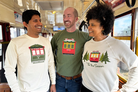 Group wearing streetcar holiday shirts