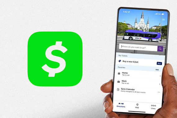 Cash app logo next to iPhone
