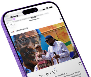 Social media post on phone