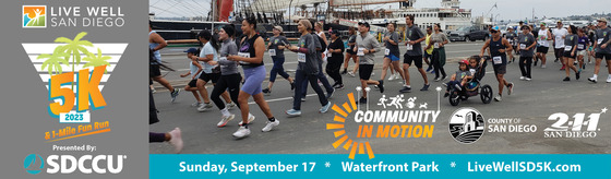 2023 Live Well 5K email banner showing diversity of racers along the waterfront