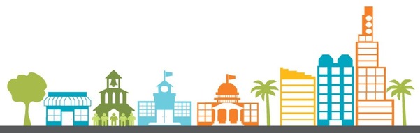 colorful outline of city