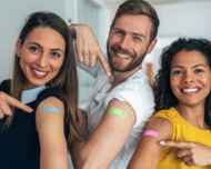 Group of people who just got vaccinated