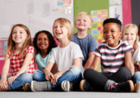 Children sitting in a classroom 