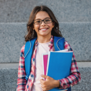 Image of student wearing glasses 