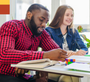 Youth Working on Assignment 