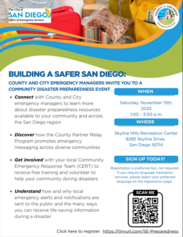 Building a Safer San Diego: Community Disaster Preparedness Event