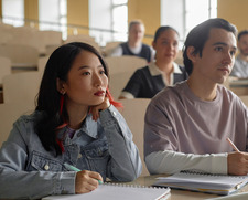 University students attending class