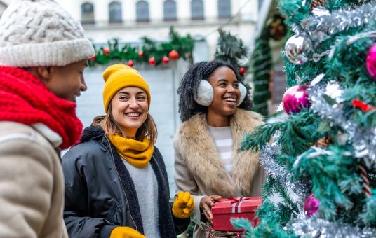 Friends and Christmas Tree 