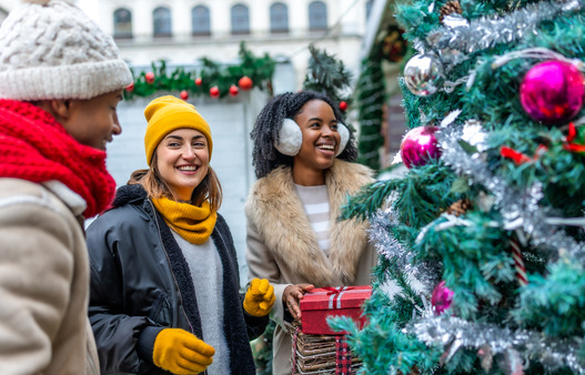 Friends Outdoor During Christmas