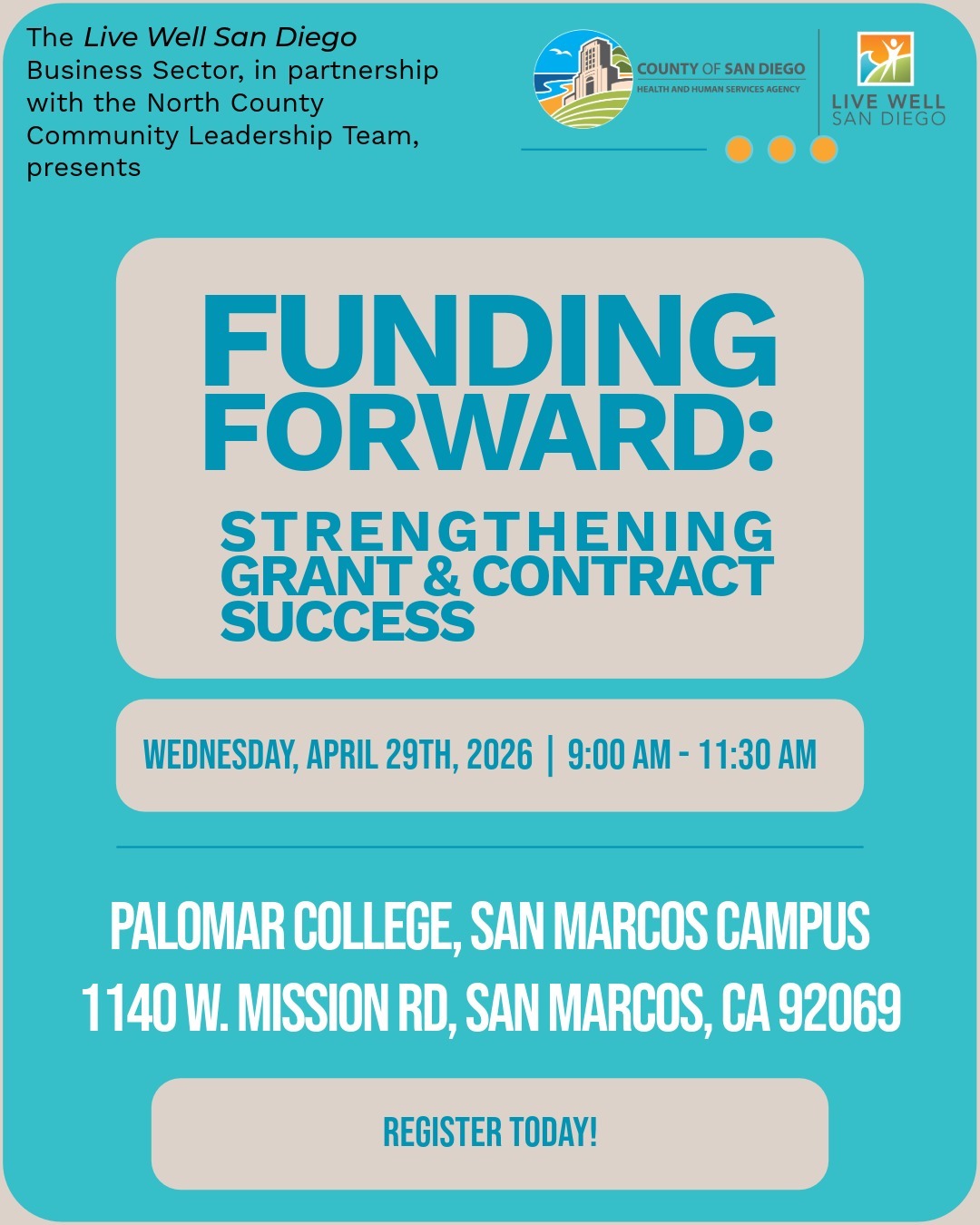 Flyer for Funding Forward: Strengthening Grant and Contract Success