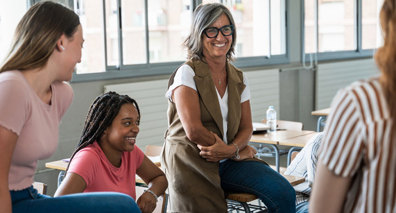 Kids and Teacher in Classroom 