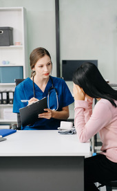 School Nurse Talking to Student 