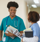 Young people in a healthcare setting