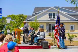 William B. Gould IV speaking to the crowd during the ceremony