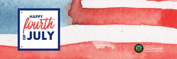 happy fourth of july text with flag in the background 