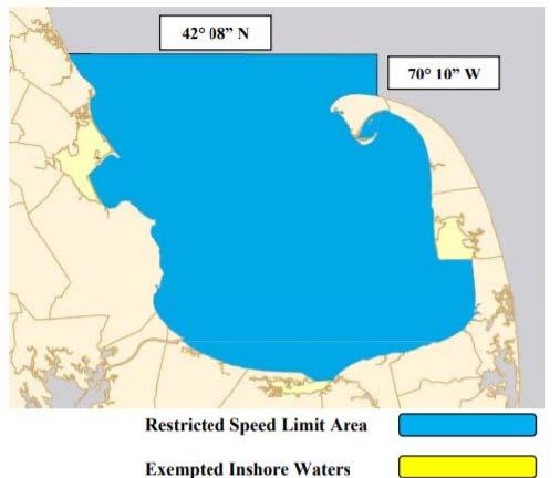 Small vessel speed restriction area