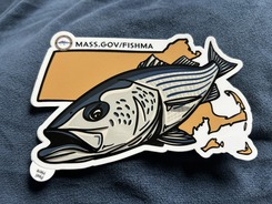 Striped bass sticker. 
