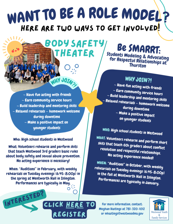 Flyer to join Body Safety Theater and Be SMARRT programs 