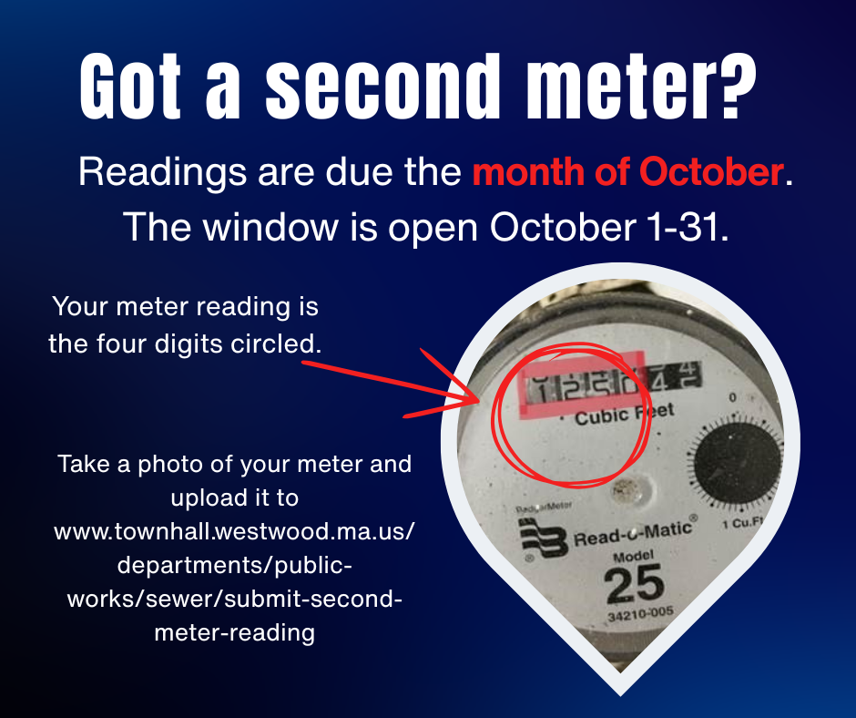 Reminder to submit second meter readings during the month of October