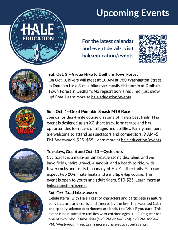 Events at Hale Education during the month of October
