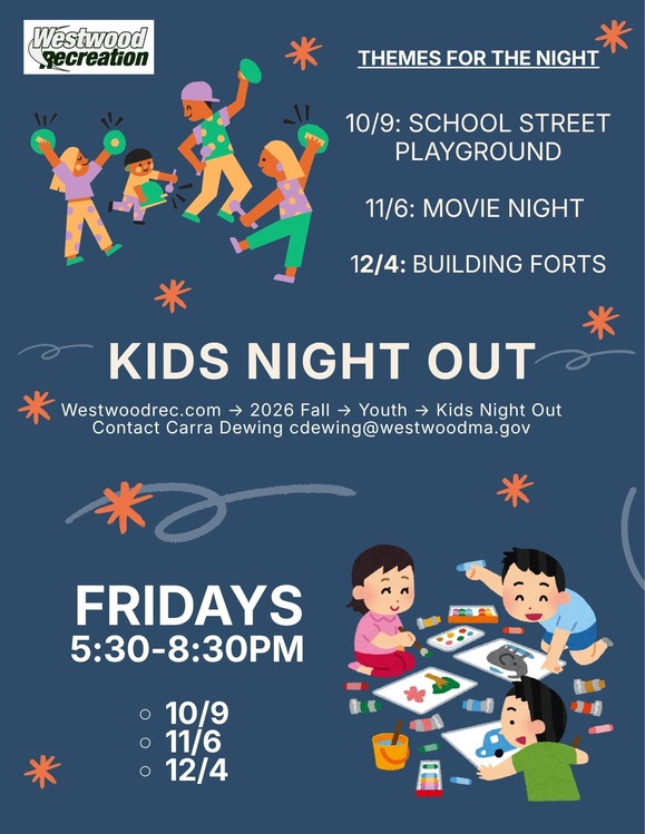 Kids Night Out events on Fridays beginning October 9