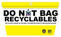 No plastic bags in recycle bins