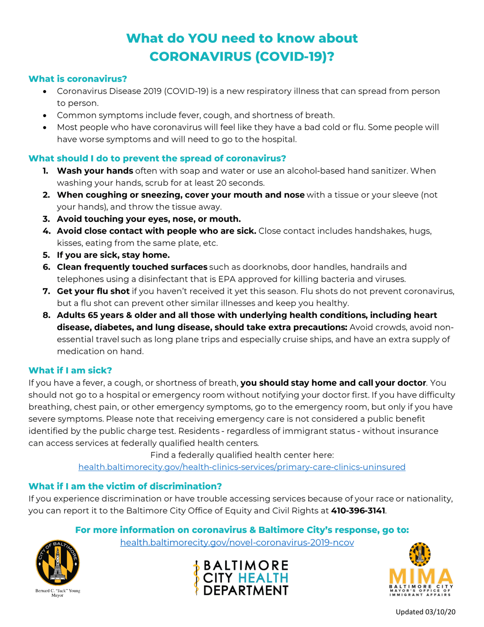 Coronavirs 1-pager Englisn