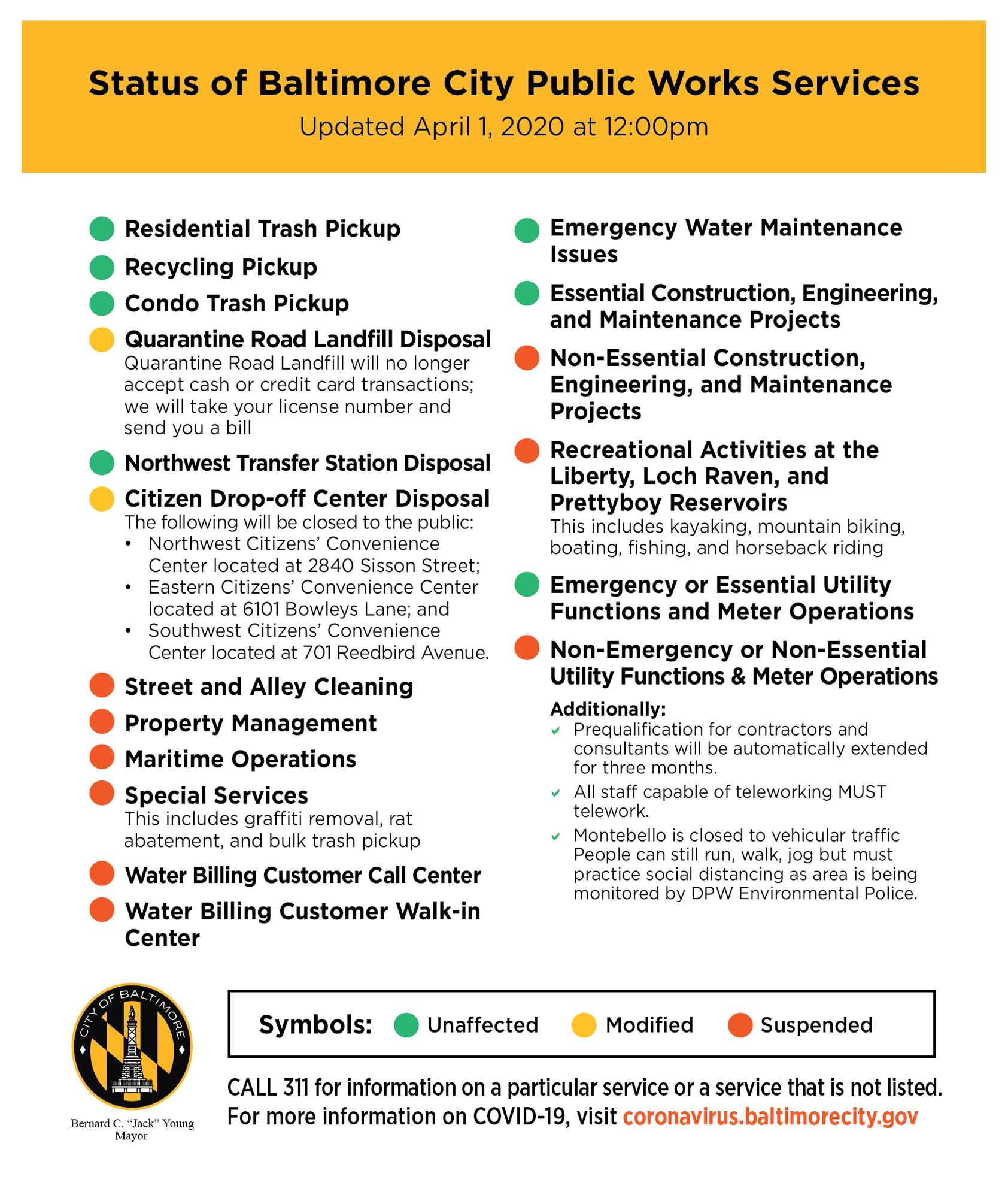 Additional DPW Service Changes_April 1, 2020