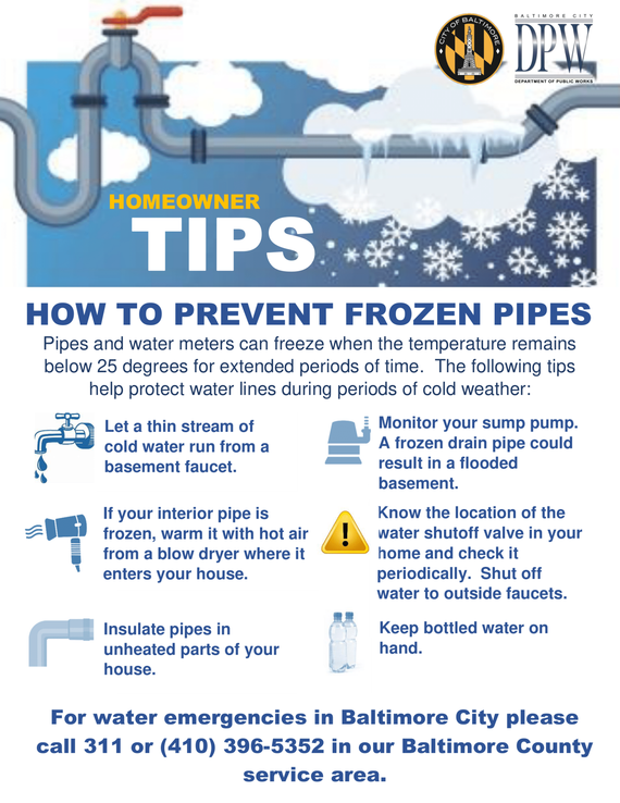 Prevent frozen pipes