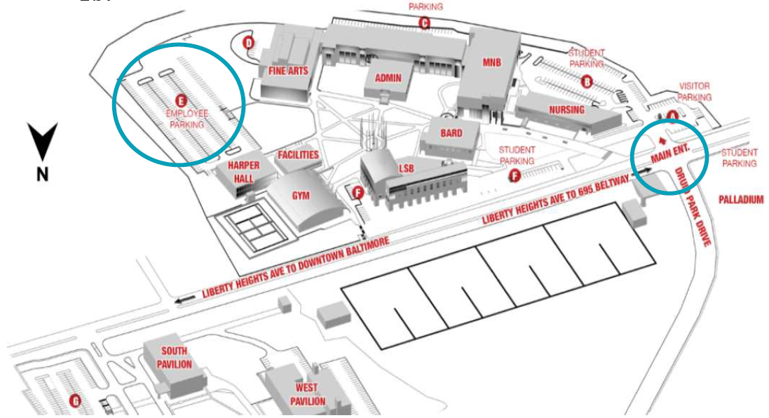 Map of Baltimore City Community College