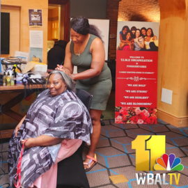 A local hair stylist volunteers her time to provide hair care services to the women at TIME Organization Emergency Women's Shelter - featured on WBAL