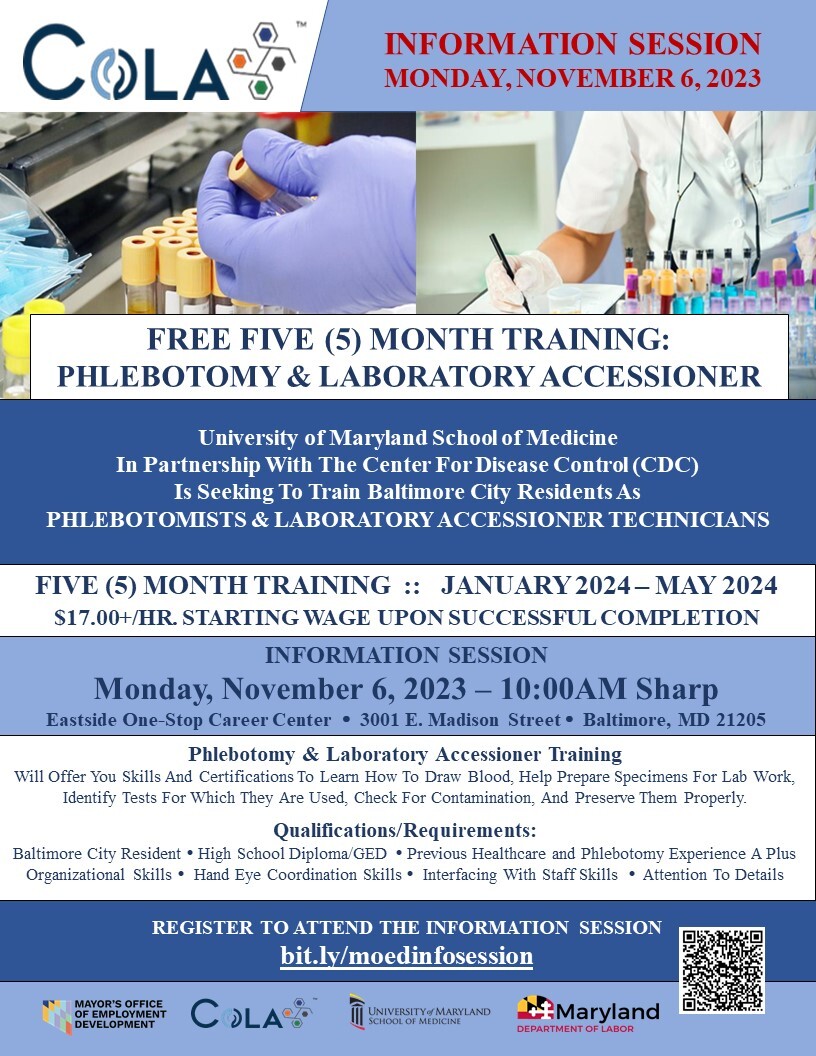 11.6.2023 Phlebotomy & Lab Accessioner Training Info Session