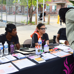 Baltimore City Youth Action Board (YAB) at the Gilmore Homes Rock the Block event 